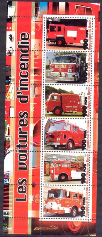 Benin 2003 Fire Trucks (I) Sheet MNH