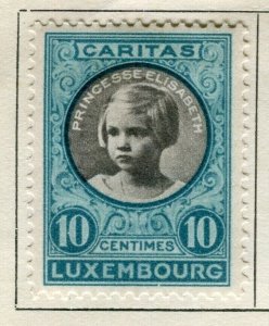 LUXEMBOURG; 1927 early Charity Stamp fine Mint hinged 10c. value