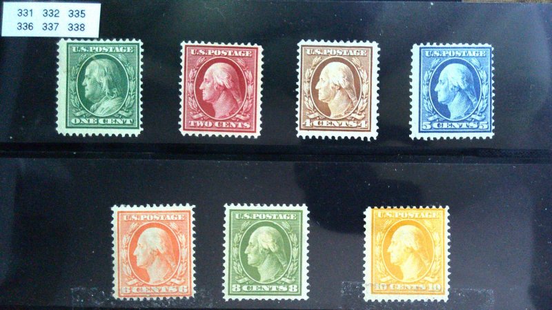 US Washington - Franklin - Perf 12 1908 - Starter Collection - OG HR See Descrip