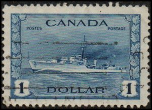 Canada 262 - Used - $1 Destroyer (1942) (cv $8.75)