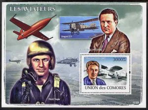 COMORO IS - 2009 - Aviators & Aircraft - Perf Souv Sheet - MNH