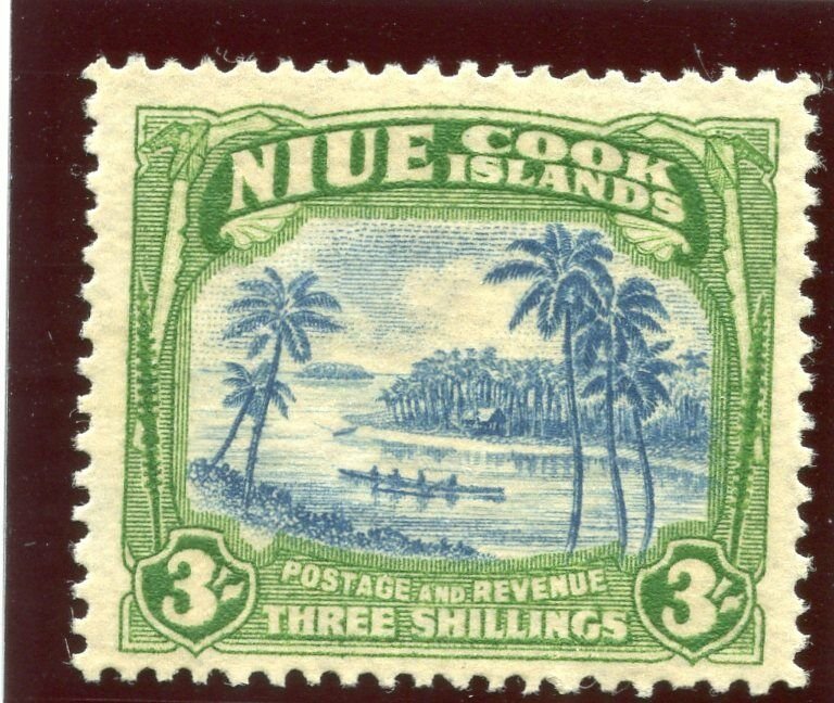 Niue 1938 KGVI 3s light blue & emerald-green MLH. SG 77. Sc 75.