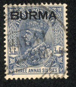 Burma 8 U 1937 3a6p deep blue