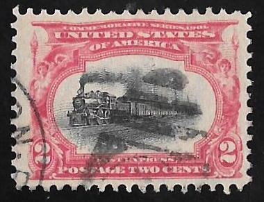 #295 2 cents FANCY RAILROAD CANCEL Stamp used VF