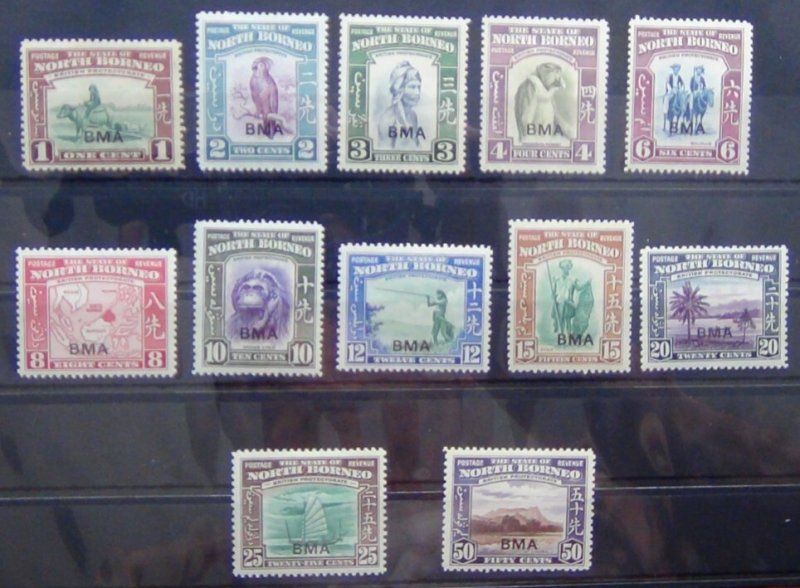 North Borneo 1945 to 50c MM (toned gum)