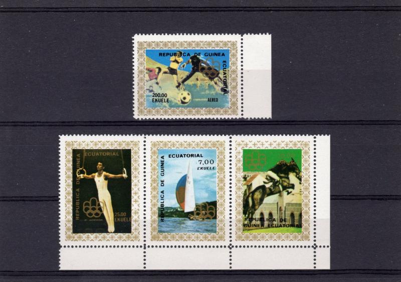 Equatorial Guinea 1976 Montreal Olympics/Argentina World Cup Set (4) Perf. MNH