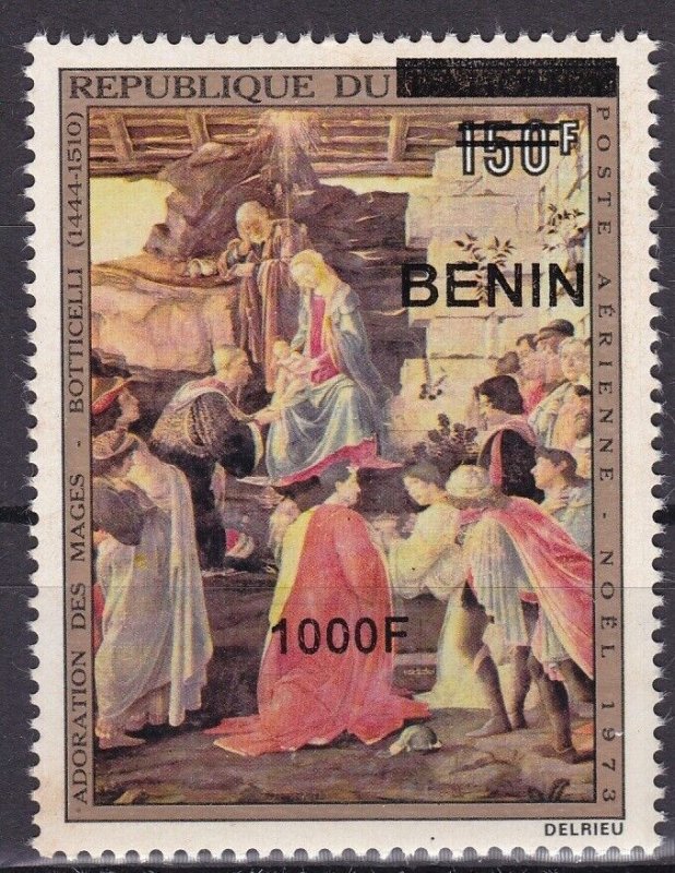 BENIN 2009 1626 1000F 50€ ADORATION DE MAGES BOTTICCELLI OVERPRINT SURCHARGE MNH