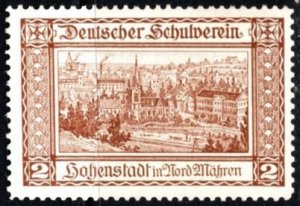 Vintage Germany Charity Poster Stamp 2 Pfennig German School Association