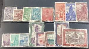 India #207-22 Mint Set of 16 1949