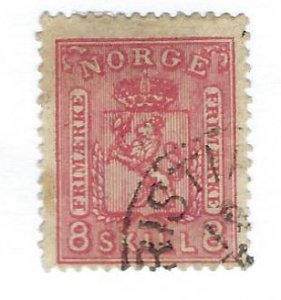 Norway  SC#15 Used F-VF thin SCV$55.00...Fill a spot!