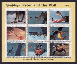 Disney-Maldives-Sc#1926-unused NH sheet-Peter & the Wolf-1993-