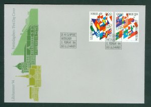 Norway. 1994 FDC. Cachet. Lillehammer Olympic Games. Scott# 1057-1058.