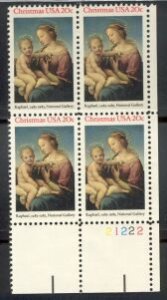 US Stamp #2063 MNH Madonna and Child Plate Block of 4