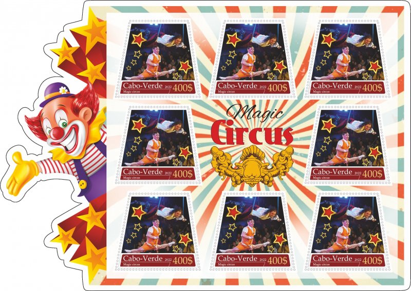 Stamps. Art. Circus 6 sheet perforated 2022 year Cabo Verde NEW