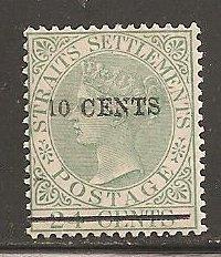 Straits Settlements  SC  75  Mint  Hinged