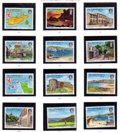 Alderney Sc 1-12 1983 1st stamp set  mint NH