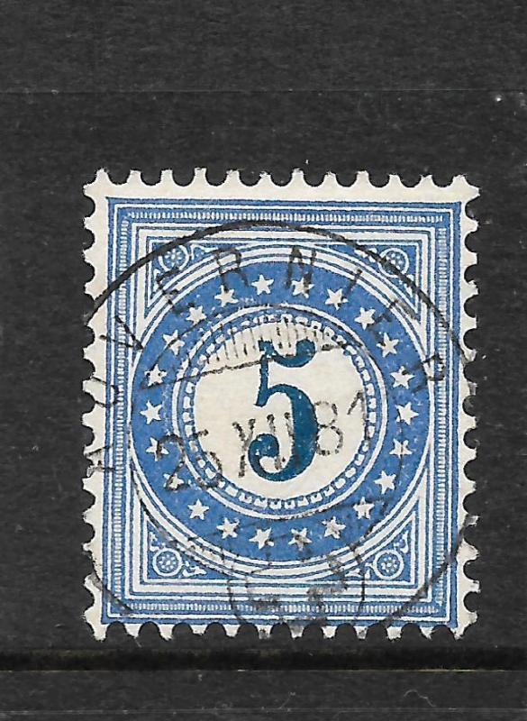 SWITZERLAND 1878-80  5c  POSTAGE DUE   FU    SG D92