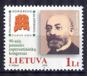 Lithuania 2005 ESPERANTO World Congress L.L. Zamenhof Sc.795 MNH