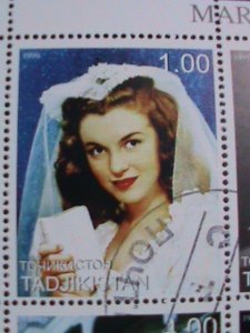 ​TAJIKISTAN 1999-BEAUTIFUL SEXY MOVIE STAR-MARILYN MONROE-CTO- SHEET VERY FINE