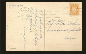 Norway SC#76 on PM 1931 Bergen Postcard Used