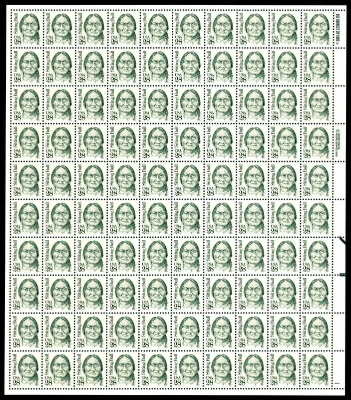 US.# 2183 Sitting Bull Great Americans - Ognh - XF - CV= $120.00 ESP ...