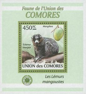 Mongoose Lemur Stamp Mangoes Mini Sov. Sheet MNH