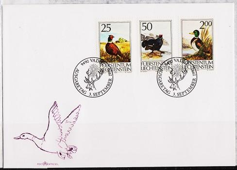 Liechtenstein. FDC.1990  Game Birds. Fine Used