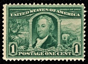 US 323 MNH F 1 Cent Dr. Robert R. Livingston CV $60