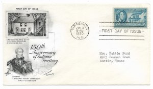 US 996 (Me-5) 3c Indiana Territory on FDC Artcraft Cachet ECV $6.00