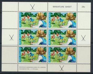 New Zealand MNH SG MS963a  SC#  B82a  1971 Health Hockey Girls see scans