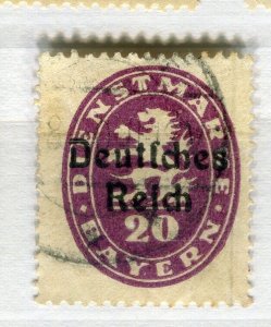 GERMANY; BAVARIA 1920 early Official Optd. issue fine used 20pf. value