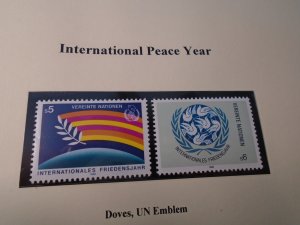 United Nations  Vienna  #  57-65  MNH  Year  1986