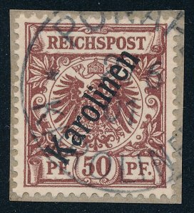 German Caroline Islands sc# 6 Used on Piece Ponape 1901 - Expert Buhler