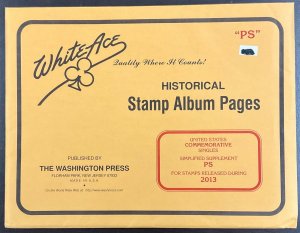 White Ace Historical Stamp Album Pages US Comm Simplified Supplement PS 2013 NEW