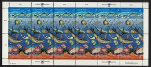 UN Vienna Whales Fish Marine Life Clean Ocean Sheetlet of 6 pairs 1992 MNH