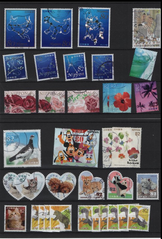 JAPAN USED  COLLECTION ON SMALL STOCK SHEETS
