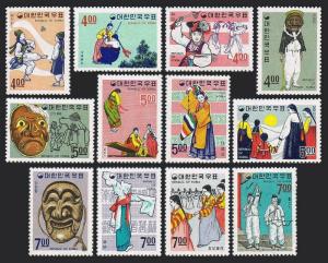 Korea 552-563, MNH. Folklore. Clown, Mask & dance, 1967