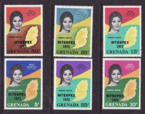 Grenada-Sc#403-8- id9-unused NH set overprinted Interpex 1972-Maps-