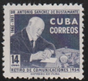 1954 Cuba Stamps Sc 546 Dr. Antonio Sanchez de Bustamante  NEW