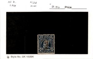 New Zealand, Postage Stamp, #138 Used, 1909 King Edward (AB)