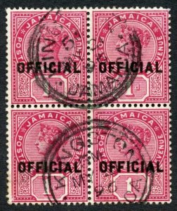 Jamaica SGO4 1d Rose Fine used Block of 4