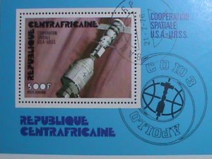 CENTRAL AFRICA-1976- COOPERATION SPACE PROGRAMS-USA & USSR-CTO S/S VERY FINE