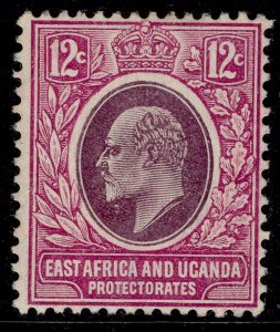 EAST AFRICA and UGANDA EDVII SG38, 12c dull & bright purple, M MINT. Cat £15.