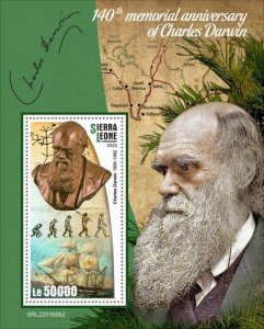 Sierra Leone - 2022 Charles Darwin Anniv. - Stamp Souvenir Sheet - SRL220160b2