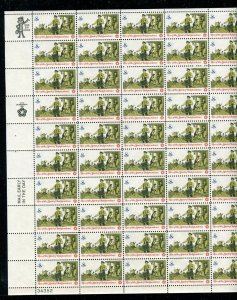 1479 8¢ Bicentennial Communications Drummer Sheet of 50 Stamps MNH 1973