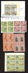 Samoa Postage Stamp, #189, 191-194, 204 Mint NH Blocks, 1946-1949