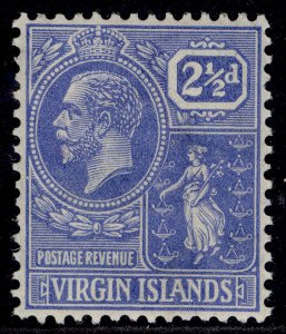 BRITISH VIRGIN ISLANDS GV SG93, 2½d pale bright blue, M MINT.