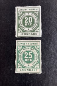 Denmark two railway freight stamps MNH Lyngby