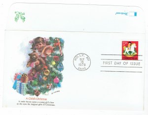 US SCOTT#1769 FLEETWOOD FDC 1978 CHRISTMAS - ROCKING HORSE- UNADDRESSED/UNSEALED