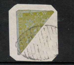 New Brunswick #2b Very Fine Used Scarce Bisect On Piece **With Certificate**